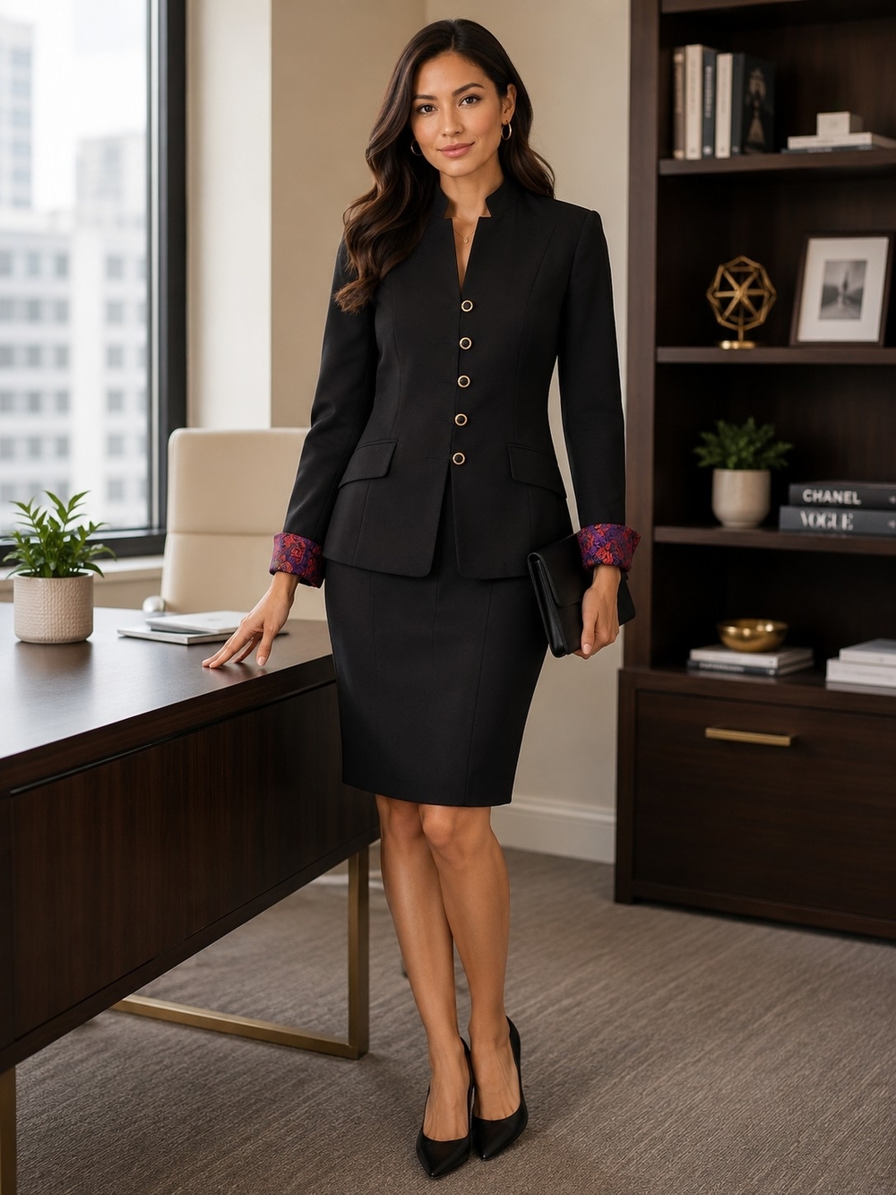 Kasper Black Blazer with Cuffs